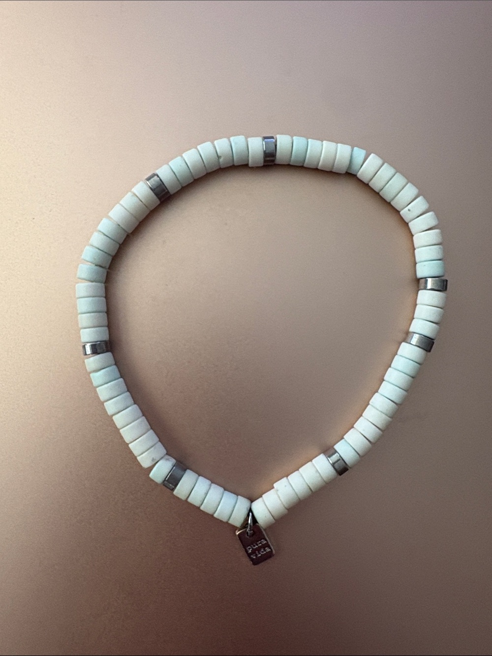 Pura Vida White Disc Bead Bracelet with Silver Accents